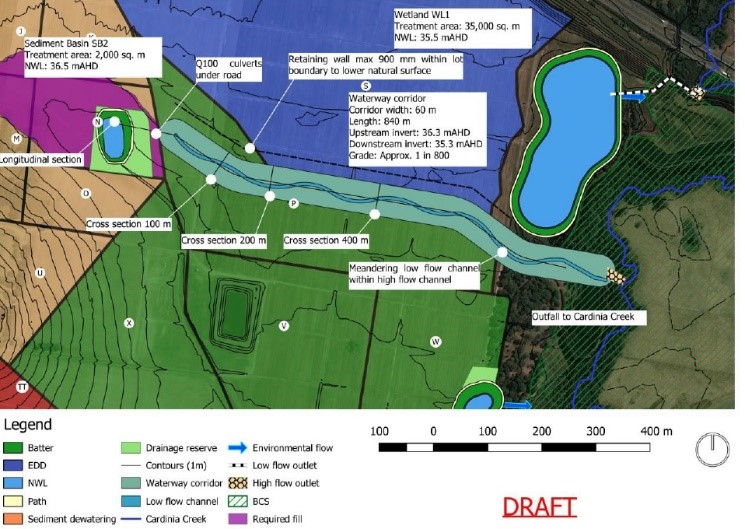 Constructed wetland design for Minta Farm PSP